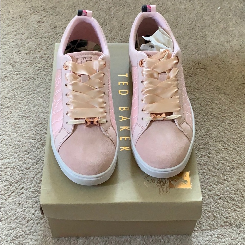 Ted Baker Woman’s Pink Sneakers with Croc Detail